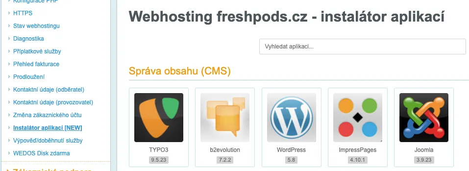 instalace WordPressu jedním kliknutím