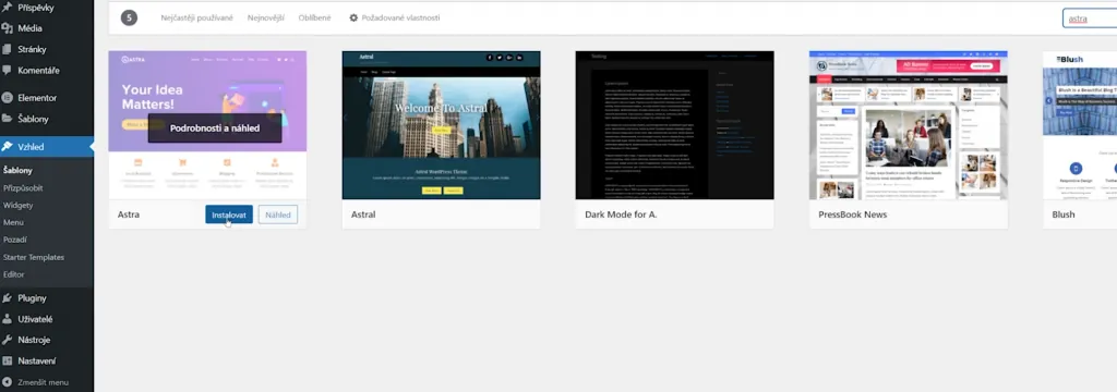 návod na instalaci wordpress šablony