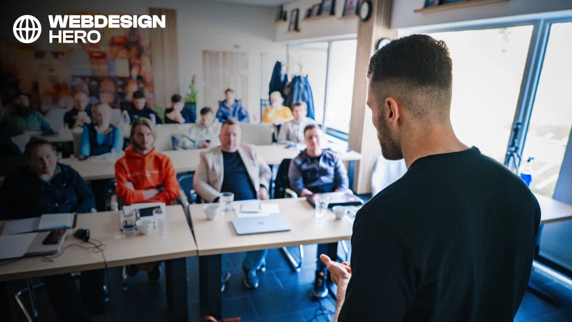 Ondřej Dušek na workshopu Webdesign Hero